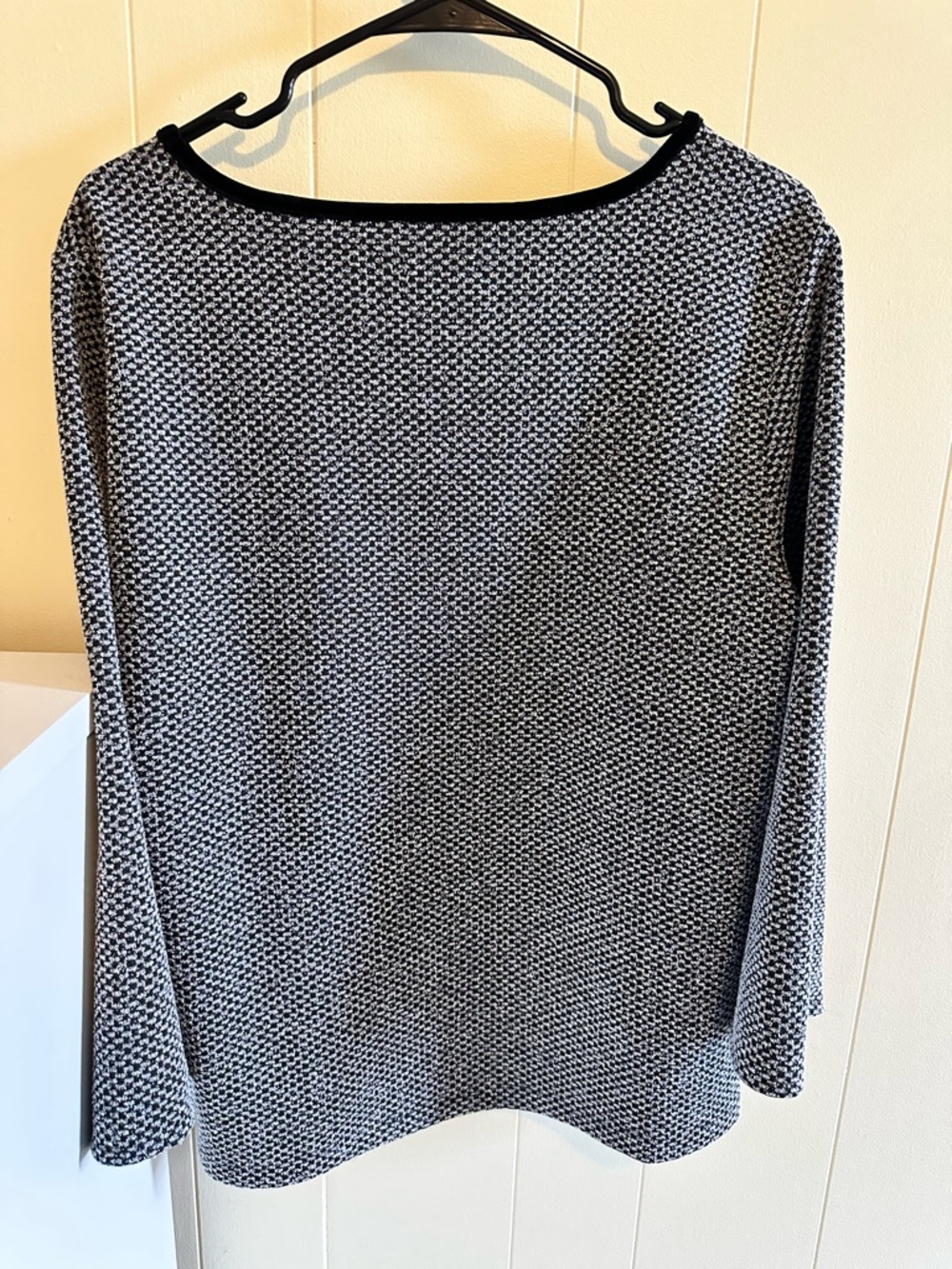 Karl Lagerfeld Black & White Beaded Scoop Neck Sweater - Picture 4 of 4